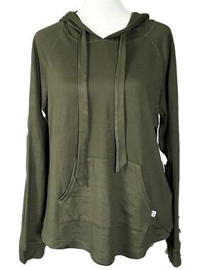 Koolaburra by UGG Knit Sweater Elbow Patch Hoodie Pullover Green Size Small
